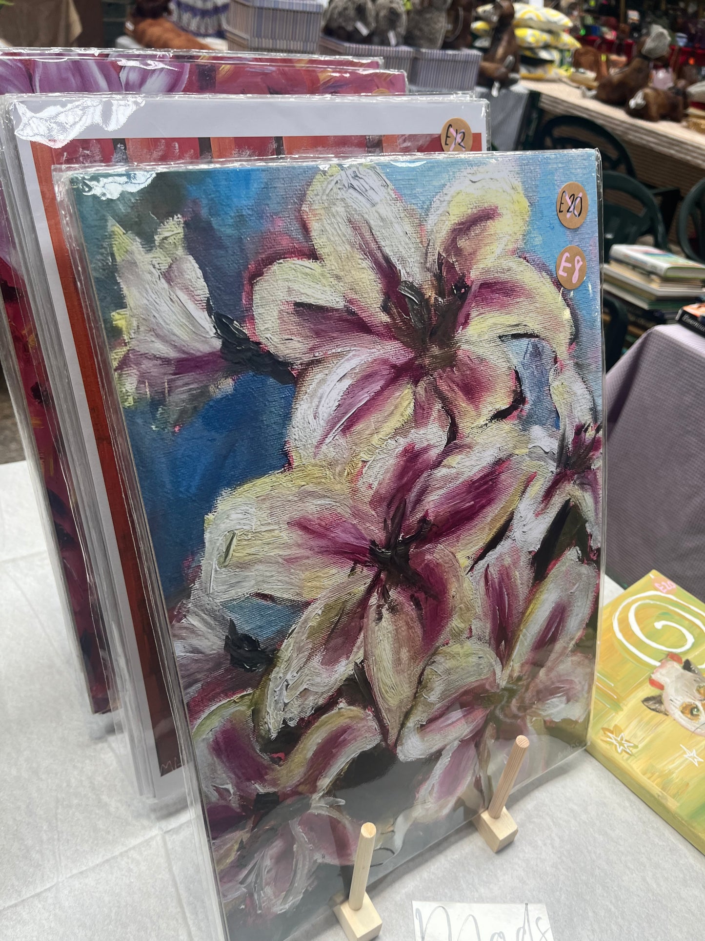 White And Pink Lilies PRINT